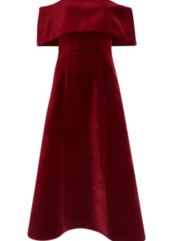 Carita off-the-shoulder velvet midi dress