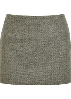 Carla herringbone tweed mini skirt