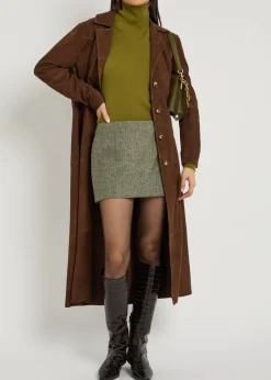Carla herringbone tweed mini skirt