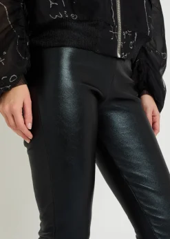 Carmen flared-leg leather-blend trousers