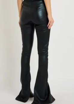 Carmen flared-leg leather-blend trousers