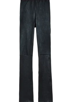 Carmen flared-leg leather-blend trousers