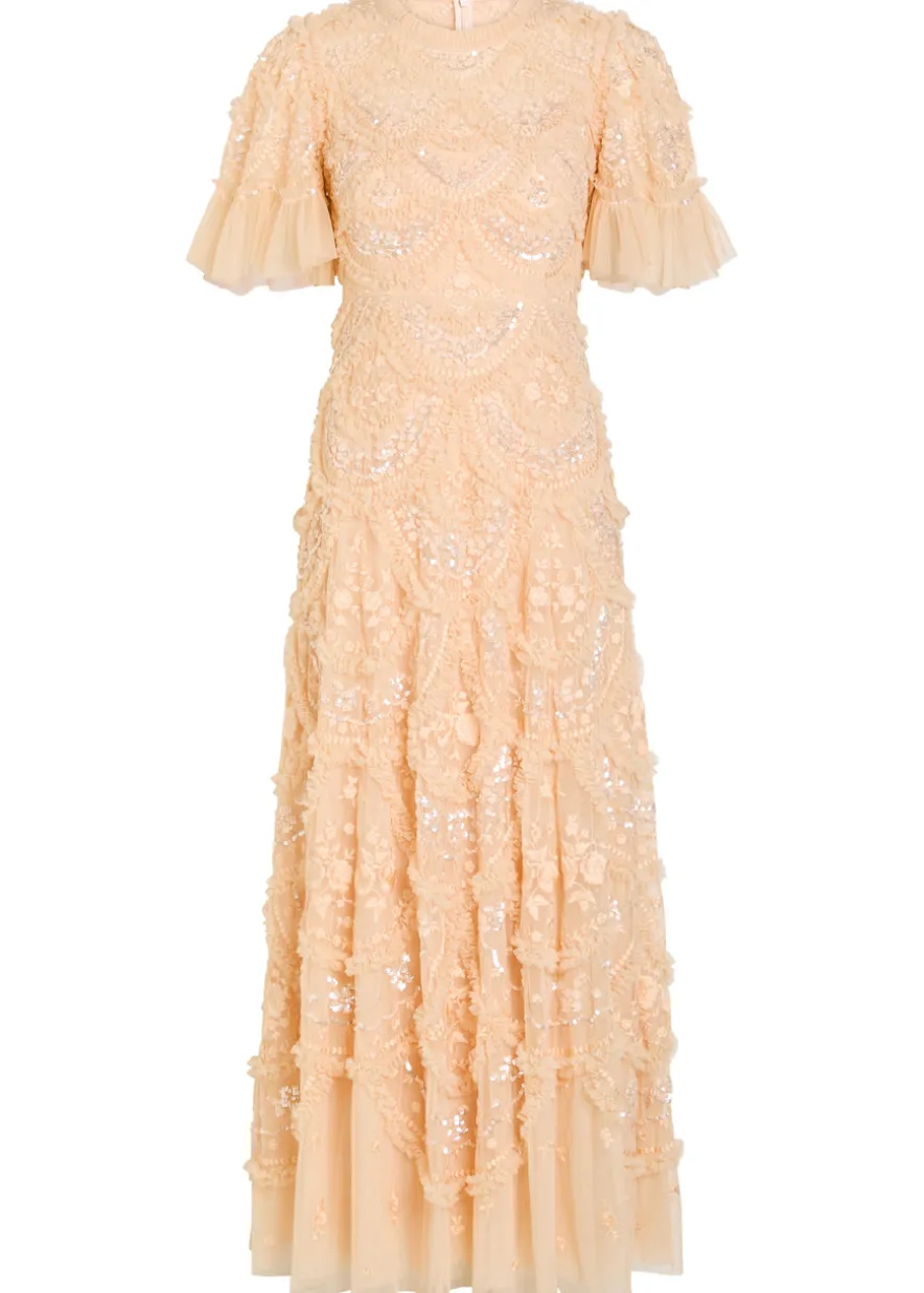 Carmen ruffled tulle gown