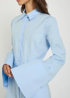 Carmina belted cotton-poplin maxi shirt dress