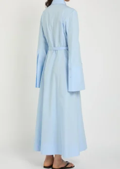 Carmina belted cotton-poplin maxi shirt dress