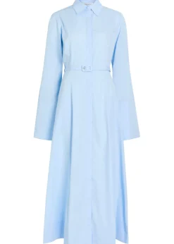 Carmina belted cotton-poplin maxi shirt dress