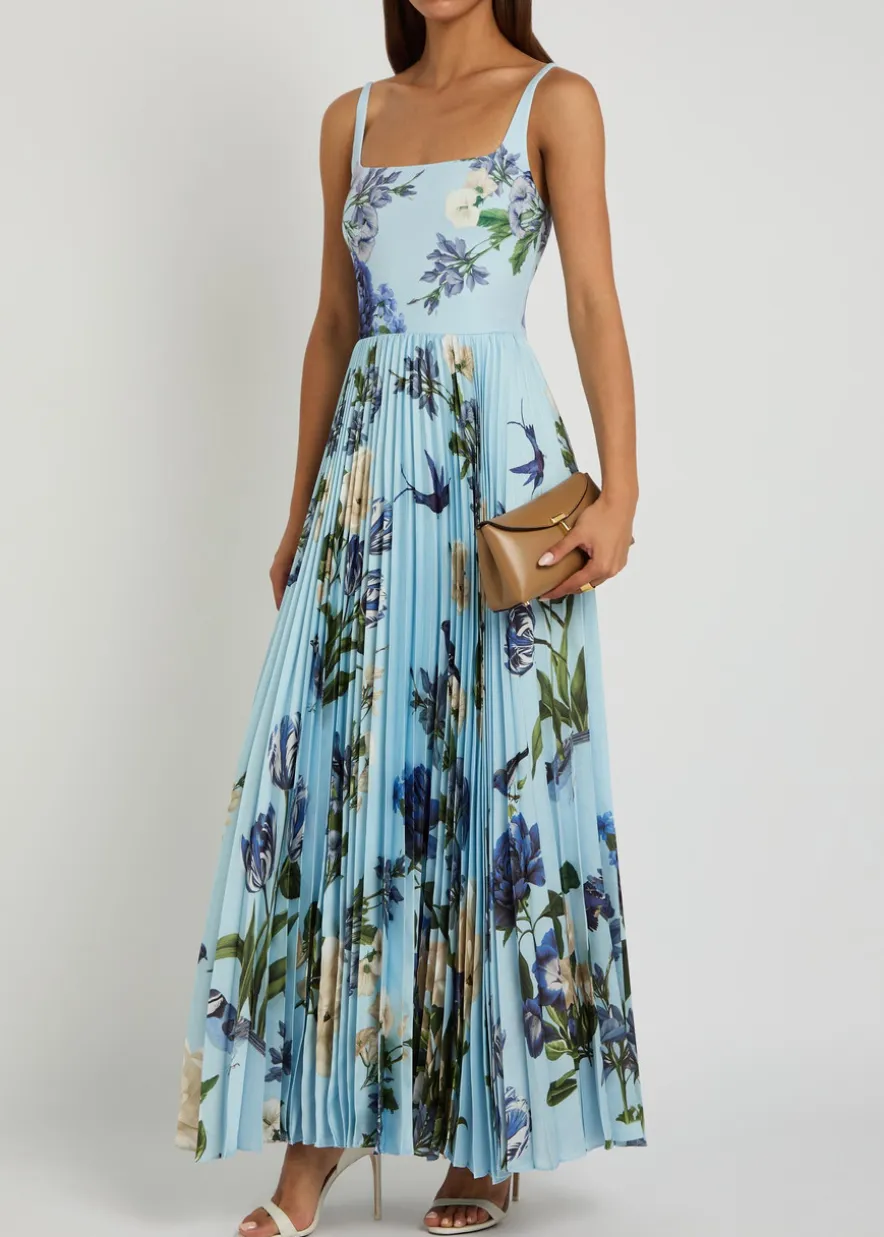 Carolyn floral-print crepe and satin maxi dress