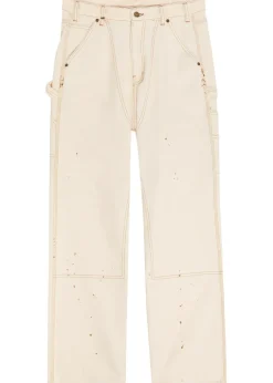 Carpenter paint-splatter canvas cargo trousers