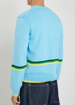 Car striped cotton-knit jumper