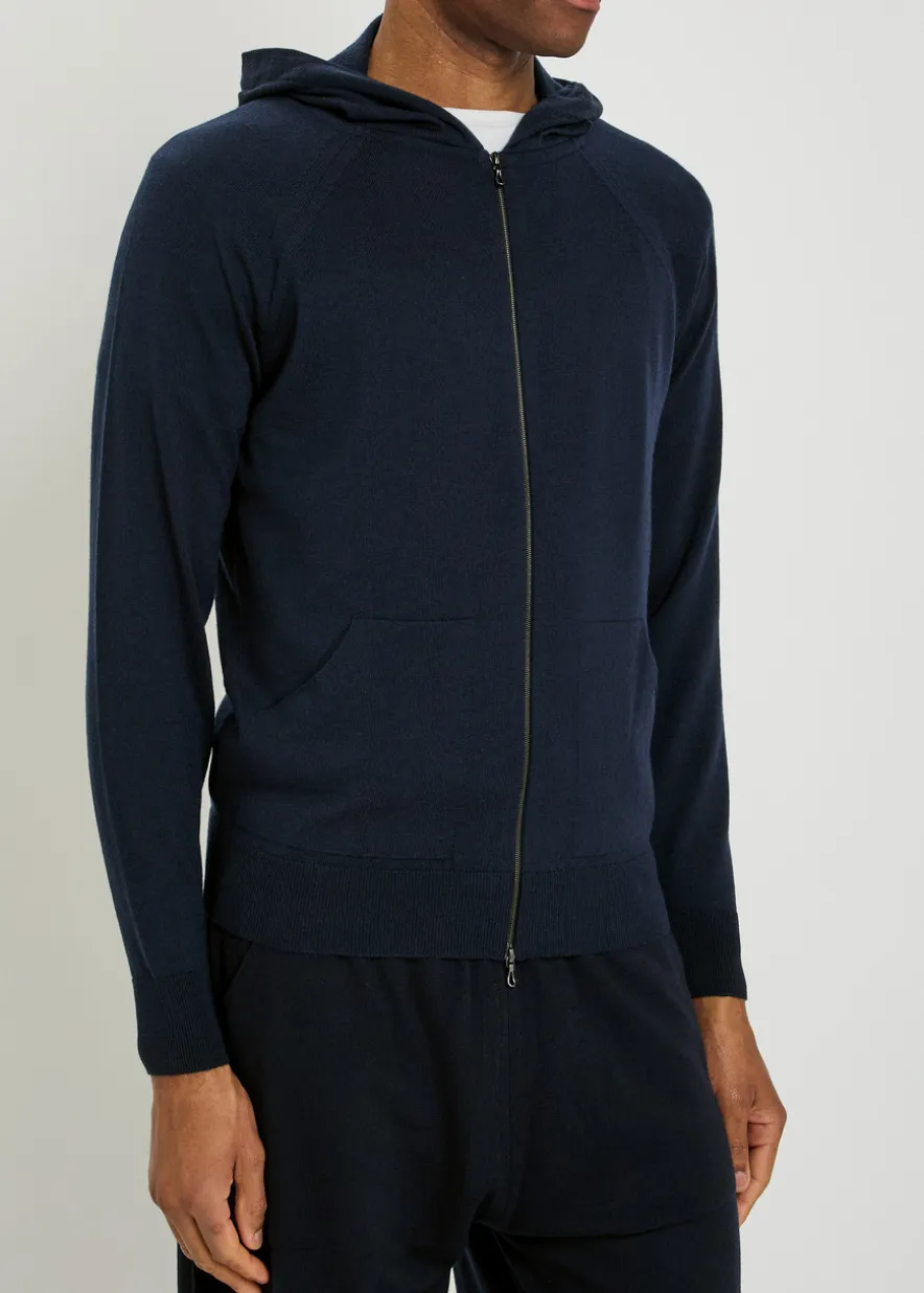 Carty hooded zip-through wool jumper