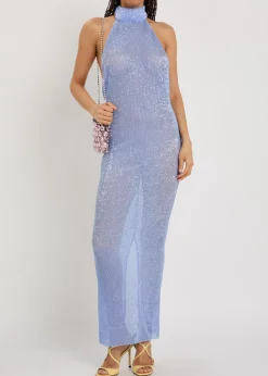Casablanca sequin embellished stretch-mesh maxi dress