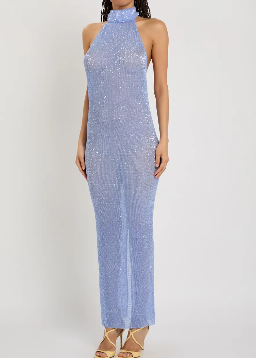 Casablanca sequin embellished stretch-mesh maxi dress