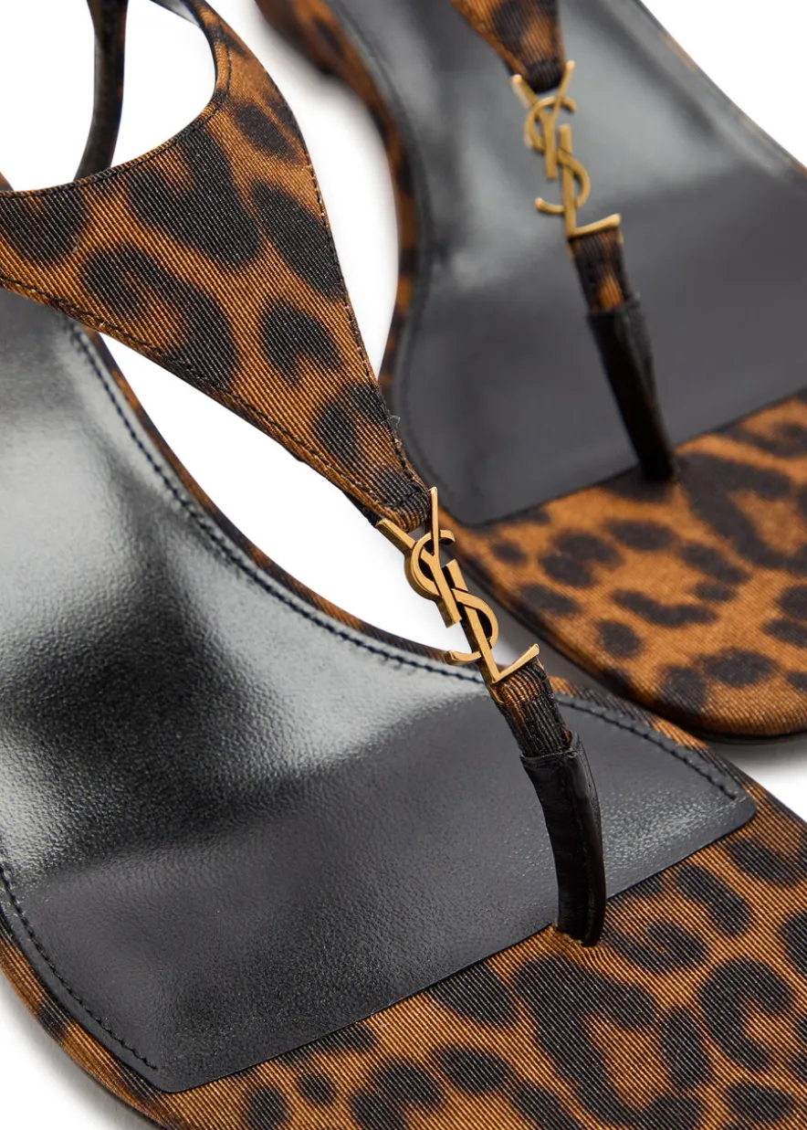 Cassandra 40 leopard-print grosgrain wedge sandals