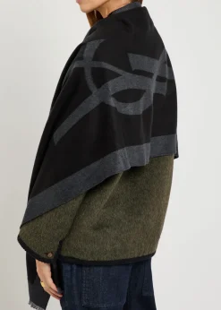 Cassandra logo silk scarf