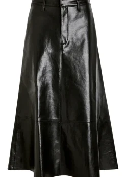 Cassia leather midi skirt