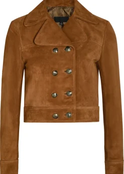 Cassidy double-breasted cropped suede jacket