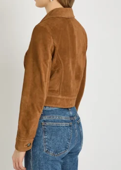 Cassidy double-breasted cropped suede jacket
