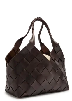 Castello Large woven leather tote bag