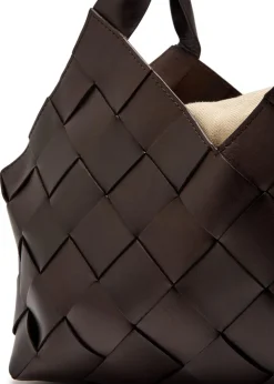 Castello Large woven leather tote bag