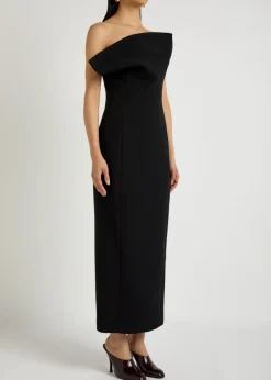 Cato strapless woven midi dress