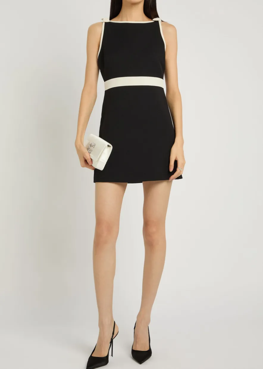 Catrice bow-appliquéd cotton-blend mini dress
