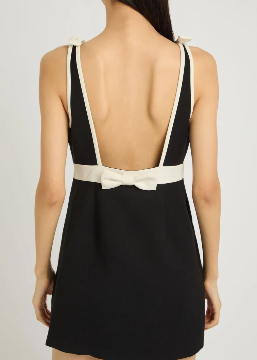 Catrice bow-appliquéd cotton-blend mini dress