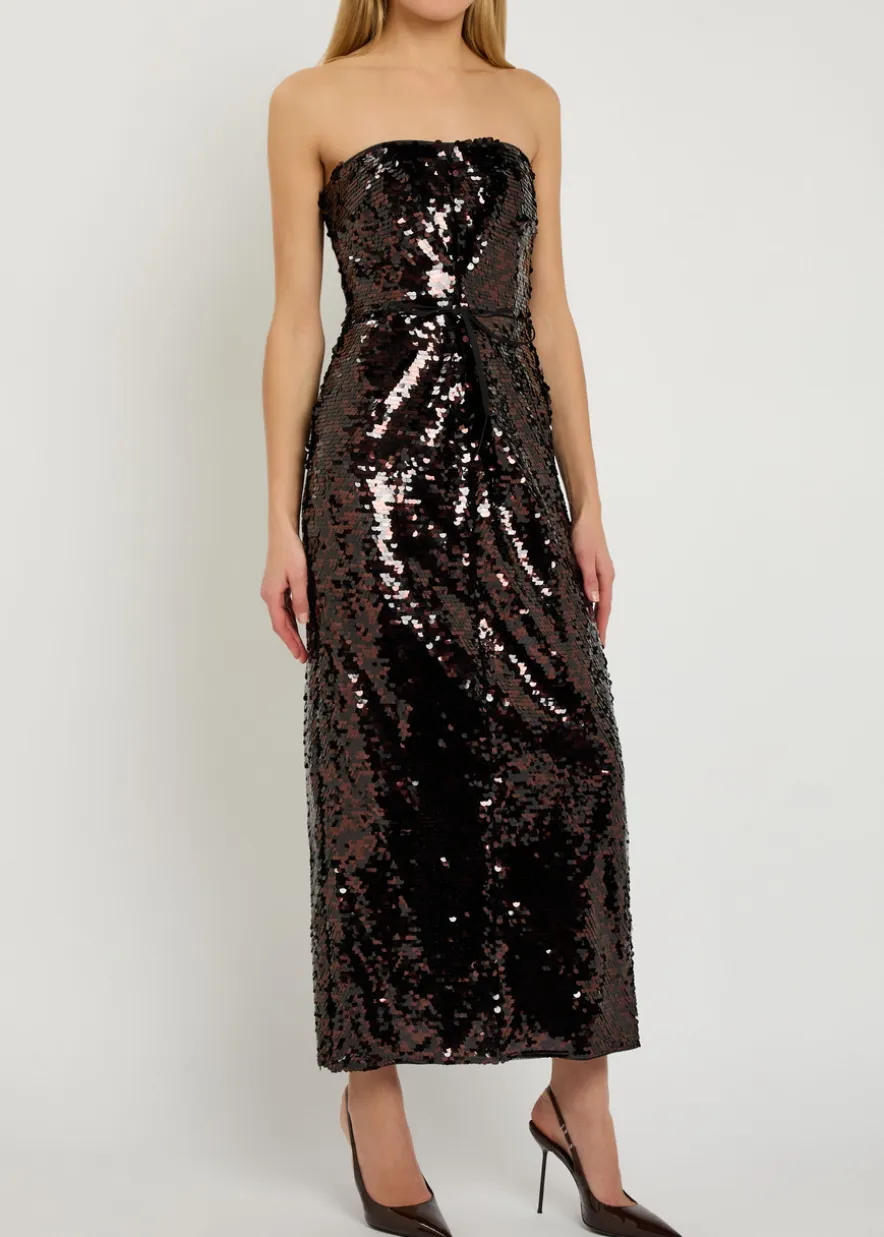 Cece strapless sequin-embellished midi dress