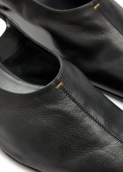Cecilia grained leather slingback flats