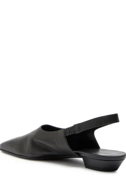 Cecilia grained leather slingback flats