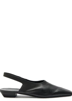 Cecilia grained leather slingback flats