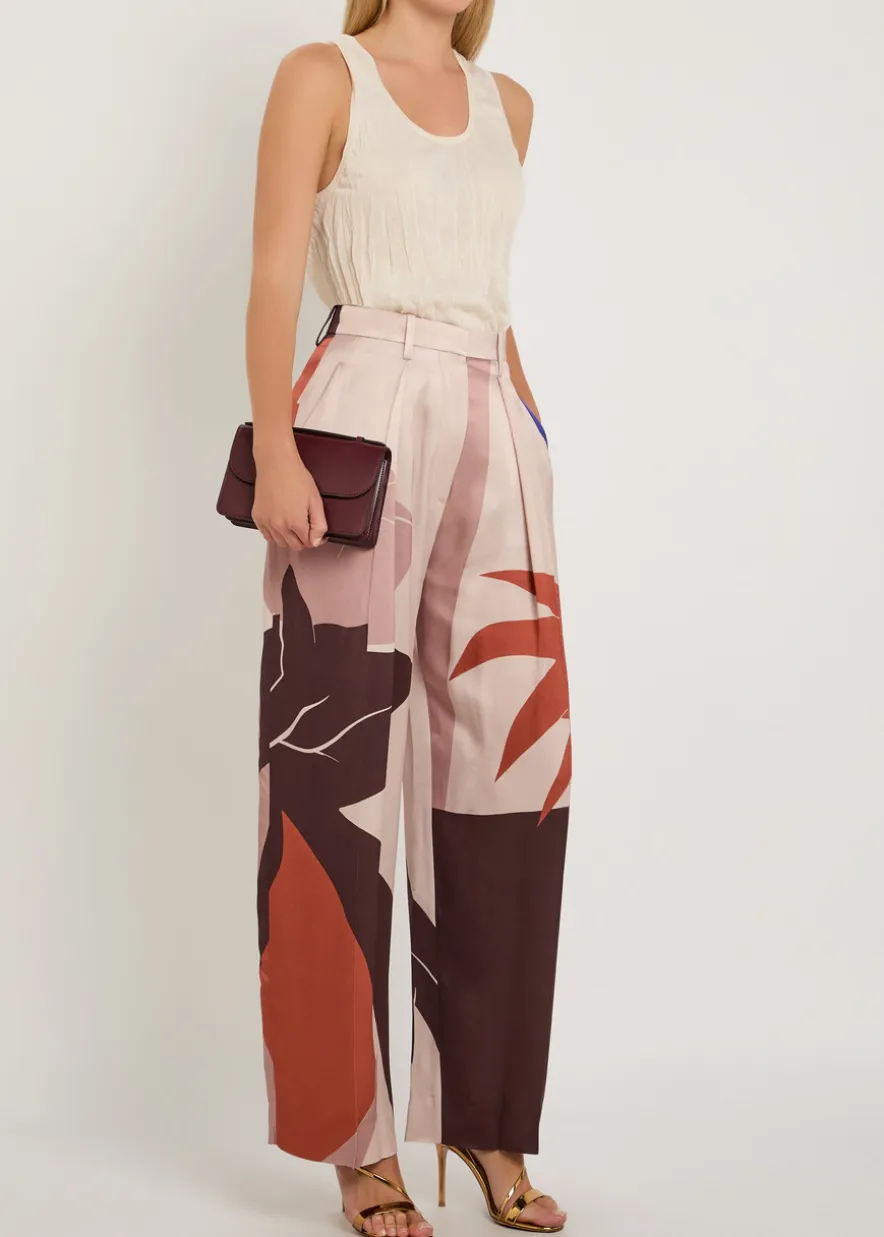 Cecilia printed satin trousers