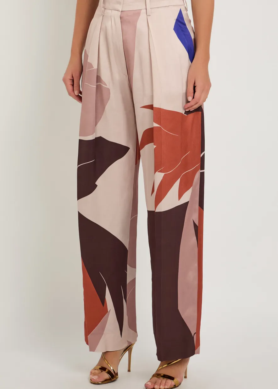 Cecilia printed satin trousers