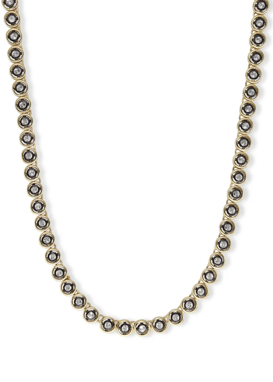 Cecily crystal-embellished 18kt gold-plated necklace