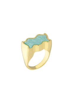 Celebração gold-plated amazonite ring