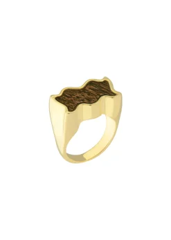 Celebração gold-plated wood ring