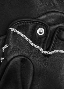 Celeste chain-embellished leather gloves