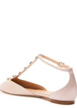 Celeste embellished satin ballet flats