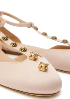 Celeste embellished satin ballet flats