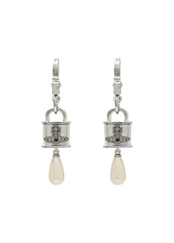 Celestia small padlock drop earrings