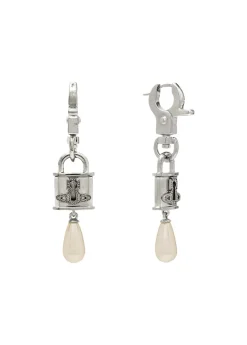 Celestia small padlock drop earrings