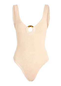 Celine cut-out seersucker swimsuit