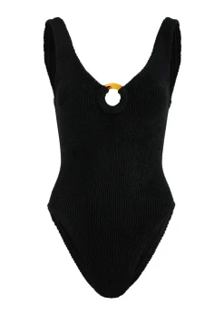 Celine cut-out seersucker swimsuit
