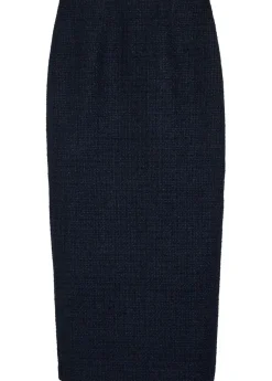 Ceremony metallized bouclé midi skirt