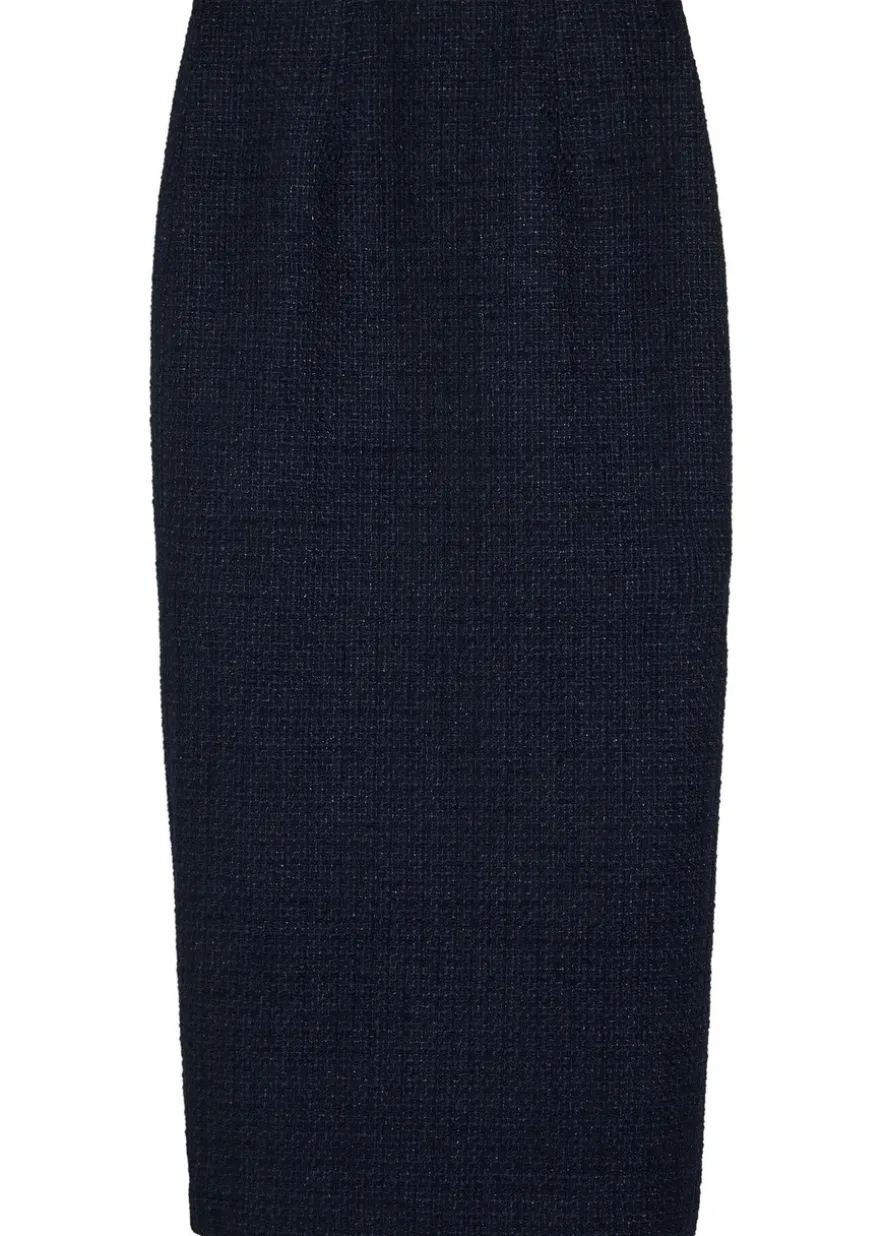 Ceremony metallized bouclé midi skirt