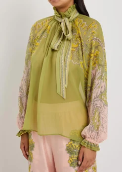 Cerere printed silk blouse