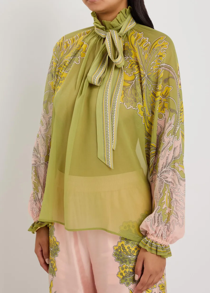Cerere printed silk blouse