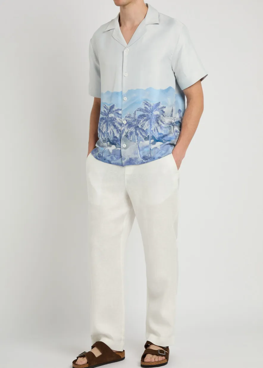 Cezane jacquard satin and silk-blend shirt