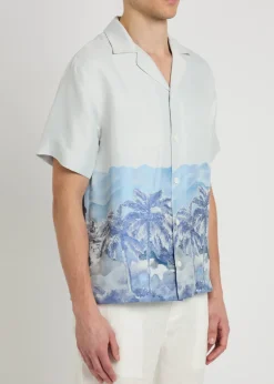 Cezane jacquard satin and silk-blend shirt