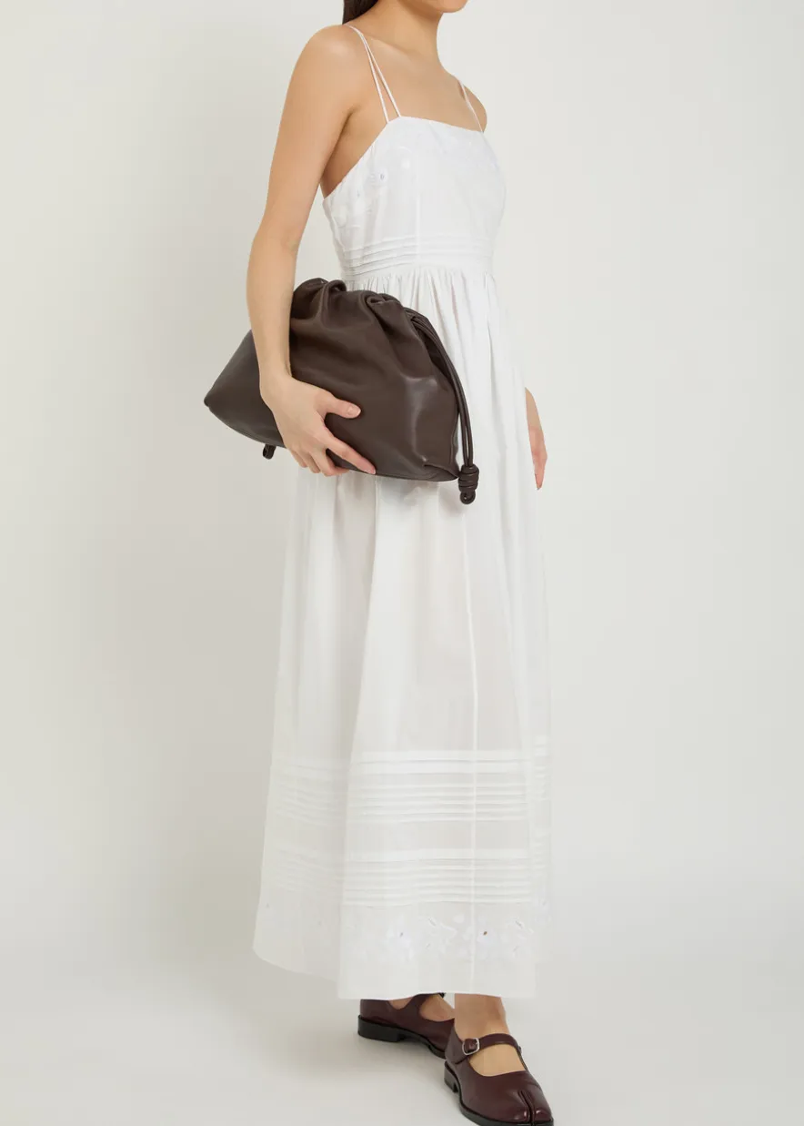 Chamomile pintucked cotton midi dress