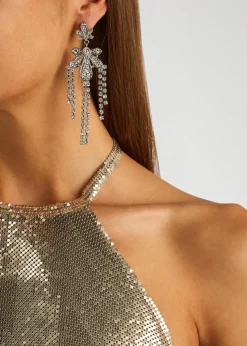Chandelier crystal-embellished drop earrings